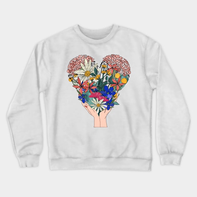 Flowers Make Love Last Crewneck Sweatshirt by tizicav
